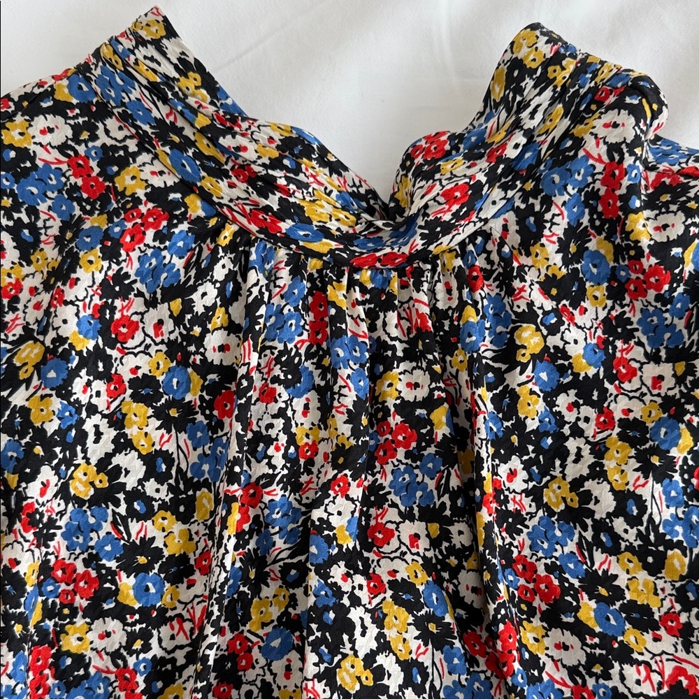 Veronica Beard women’s Black and Floral Blouse Sz 6 - Picture 4 of 8